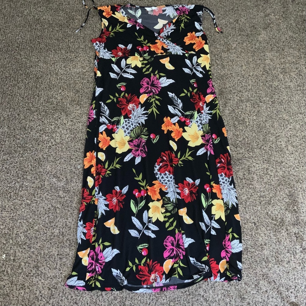 CJ Banks Sleeveless Flower Midi Dress 1X